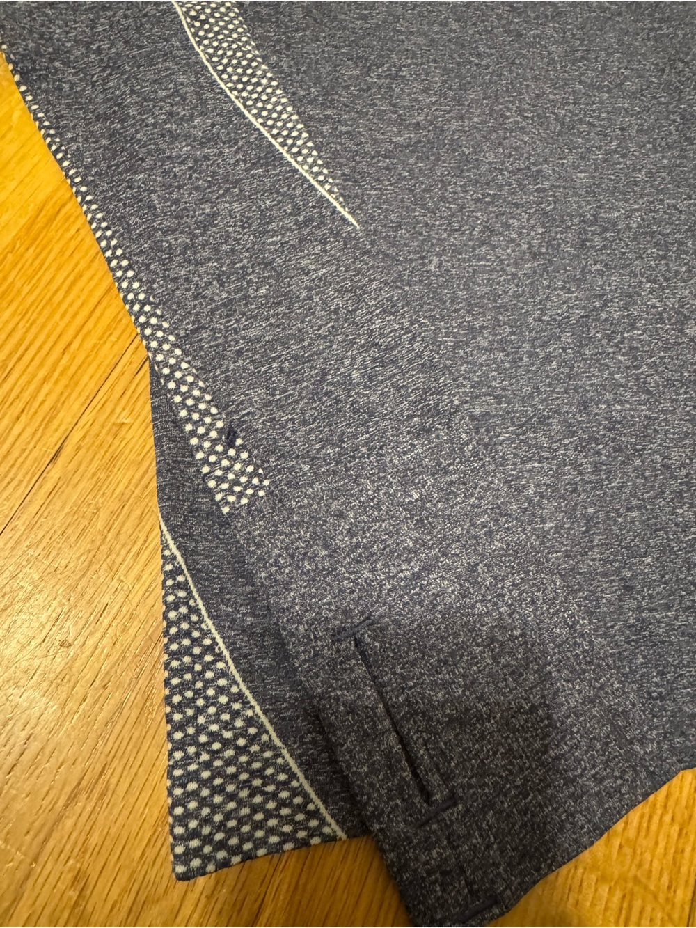 GAP Navy Heather Long-Sleeve Performance Top with Light Grey Accents - Picture 3 of 3